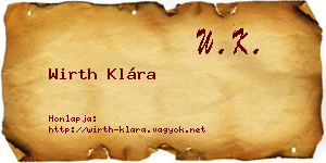 Wirth Klára névjegykártya