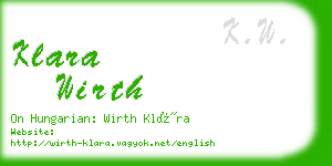 klara wirth business card